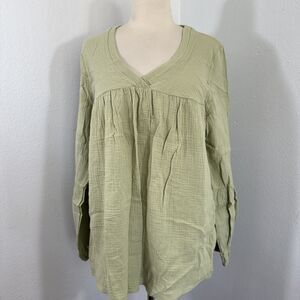Astrologie Top Women Small Green Gauze‎ Minimalist Blouse